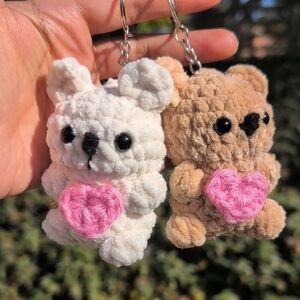 Plush Bear Keychain Set